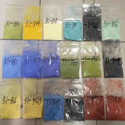 Combinazione di ceramica a quattro colori in vetro, oro, viola e ossido di ferro